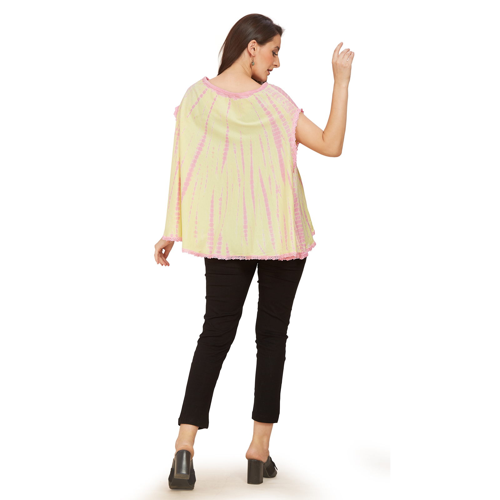 Yellow Pink Tiedye Maternity Top - Pink - Image 5