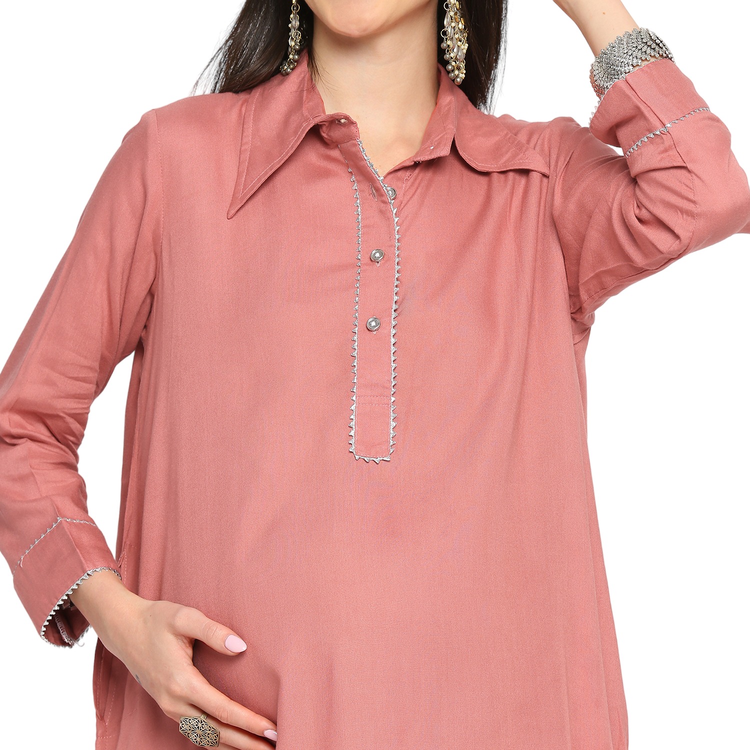 Mom For Sure Maternity Kurta - Black - Image 2
