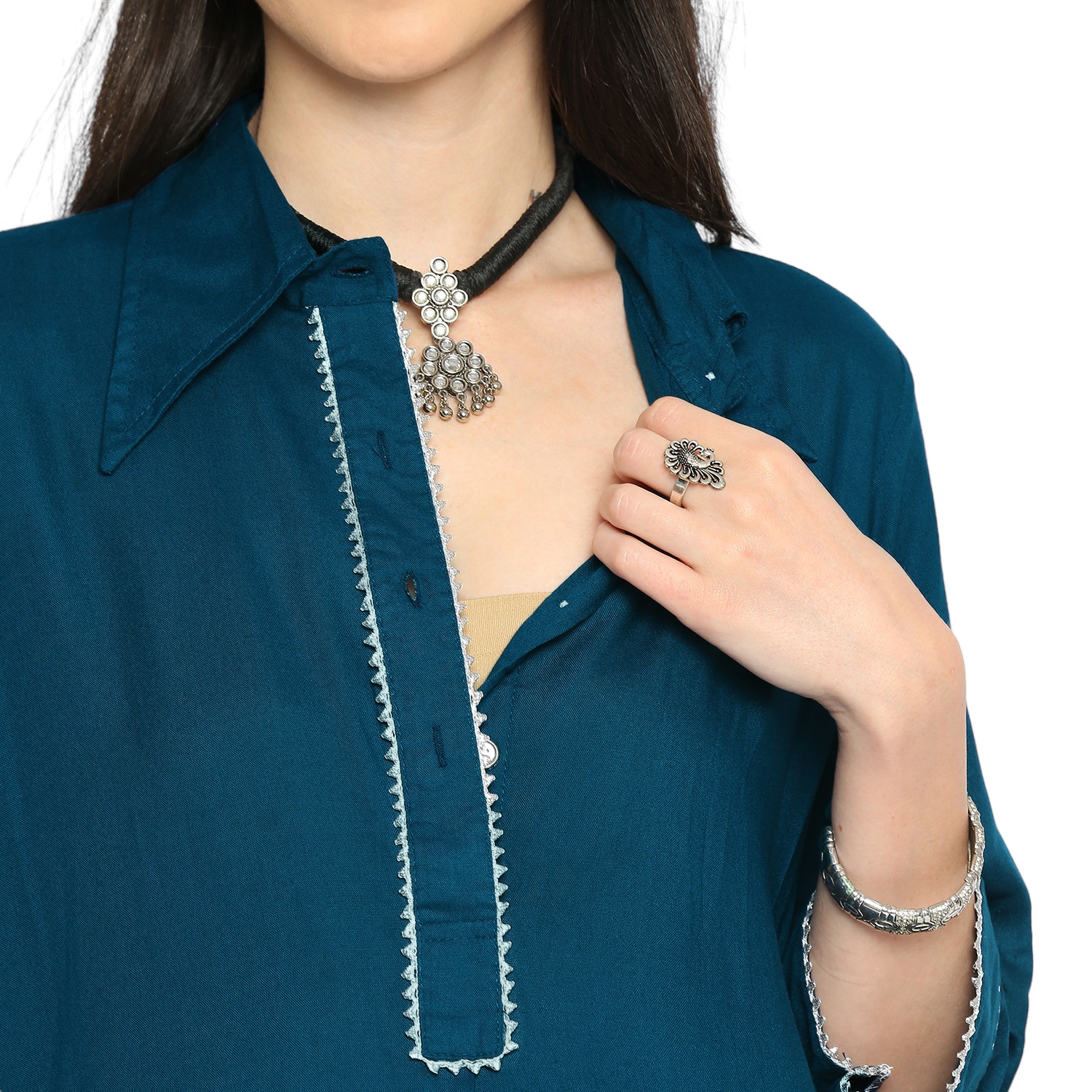 Mom For Sure Maternity Kurta - Blue - Image 4