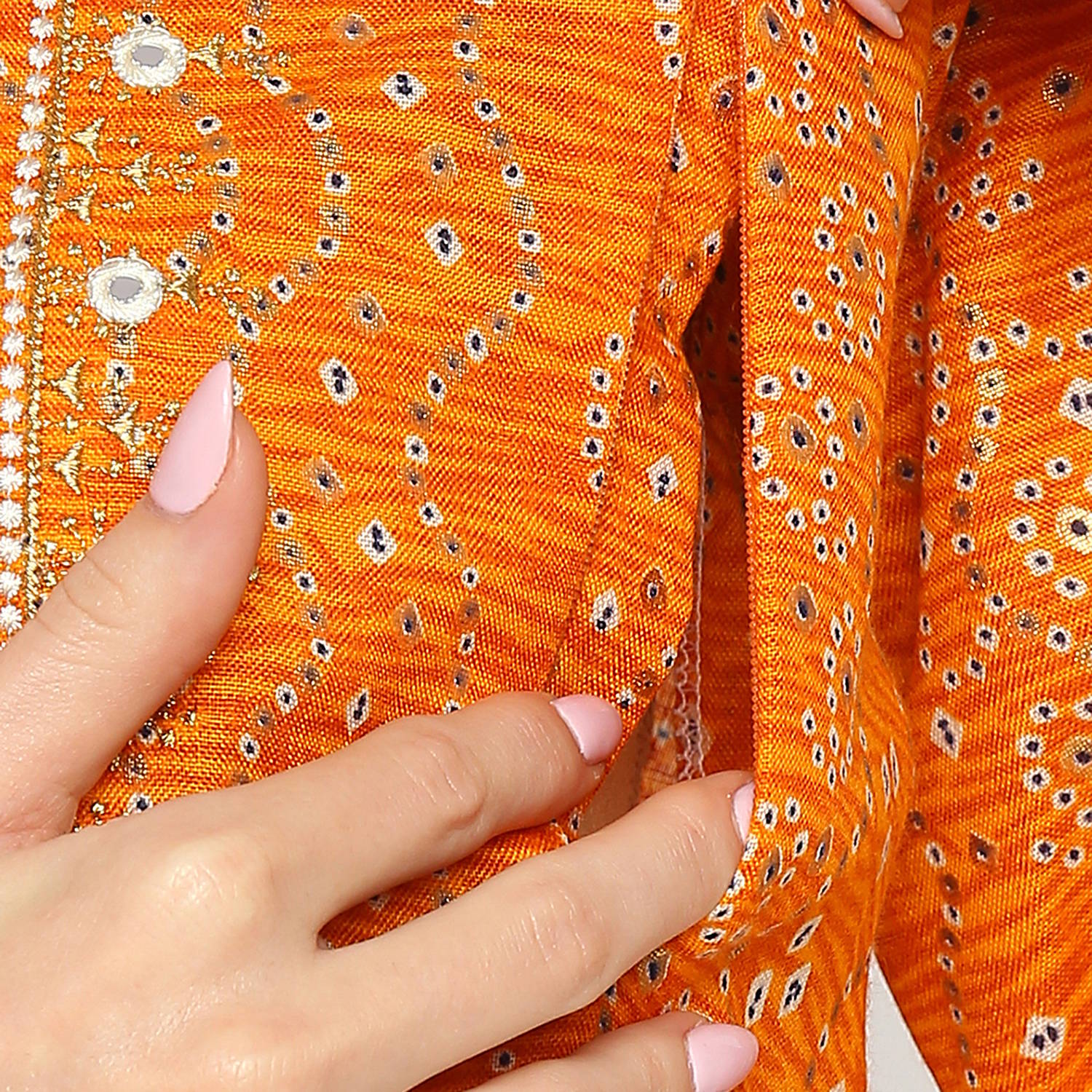 Pure Cotton Slub Maternity Kurta - Red - Image 4