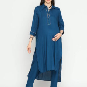 Turquoise Teal Blue Maternity Kurta - Blue