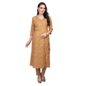Pure Cotton Bandhani Maternity Kurta - Red