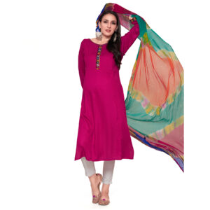 Soft Rayon Kalicut Maternity Kurta - Pink