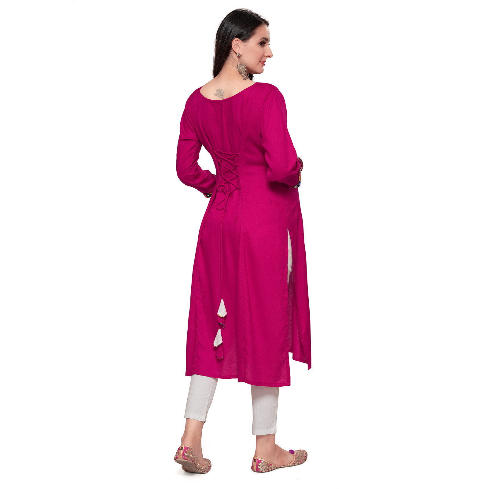 Soft Rayon Kalicut Maternity Kurta - Pink - Image 5