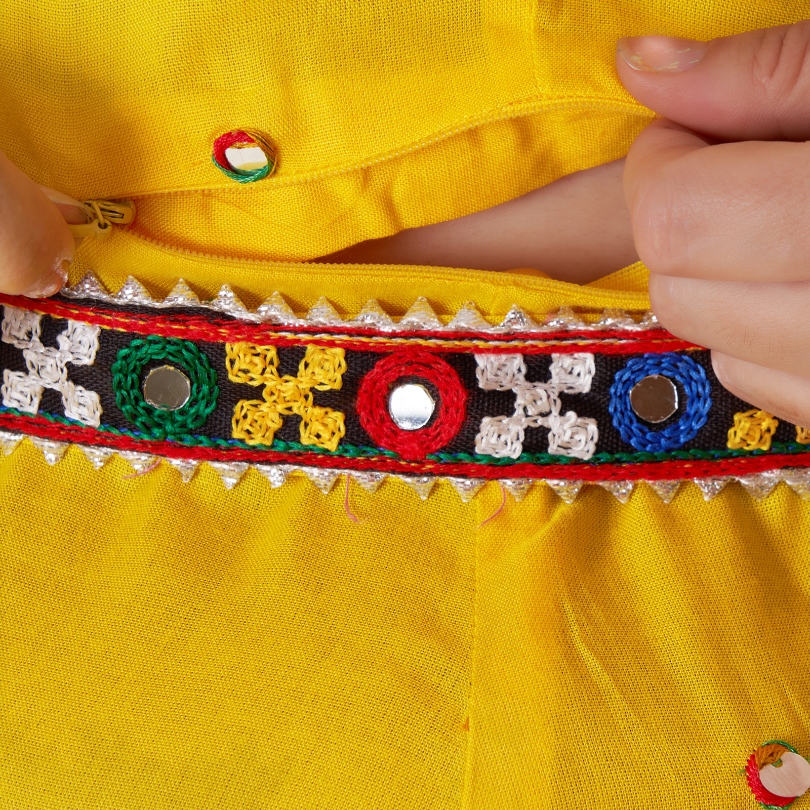 Rayon Mirrorwork Embroidered Maternity Kurta - Red - Image 4