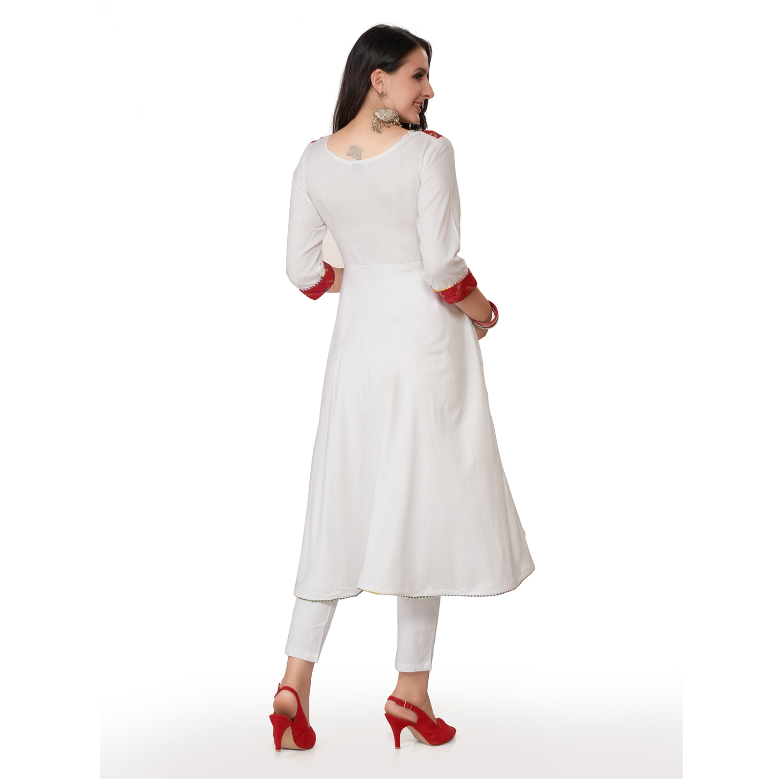 Rayon Maternity Nursing Maternity Kurta - Red - Image 5