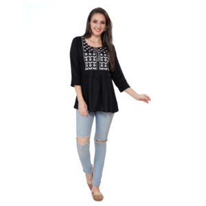 Mom For Sure Maternity Kurti - Black
