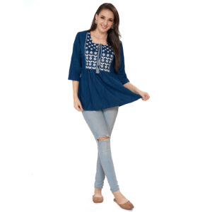 Mom For Sure Maternity Kurti - Blue