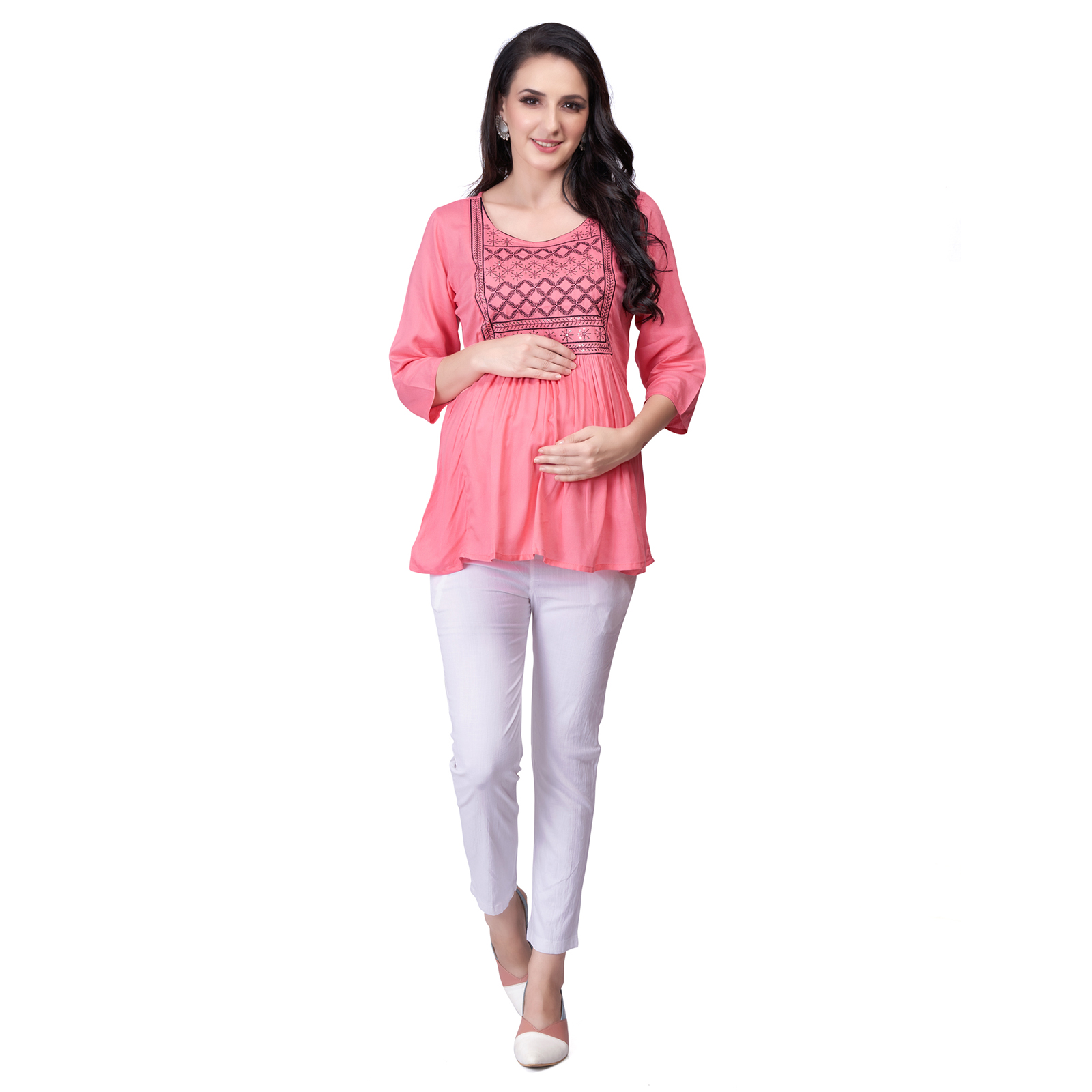 Mom For Sure Maternity Kurti - Red