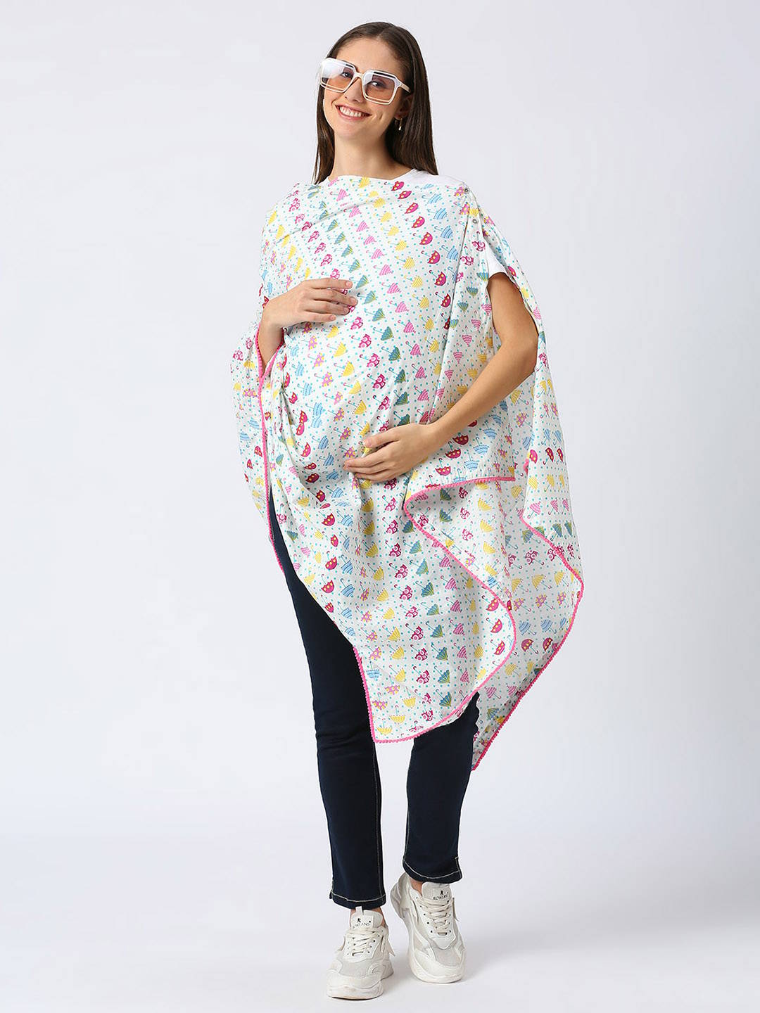 Multipurpose Nursing Cover Maternity Wear - White