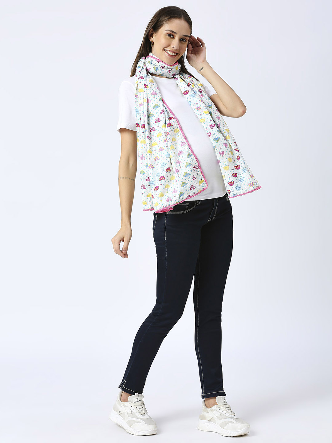 Multipurpose Nursing Cover Maternity Wear - White - Image 2