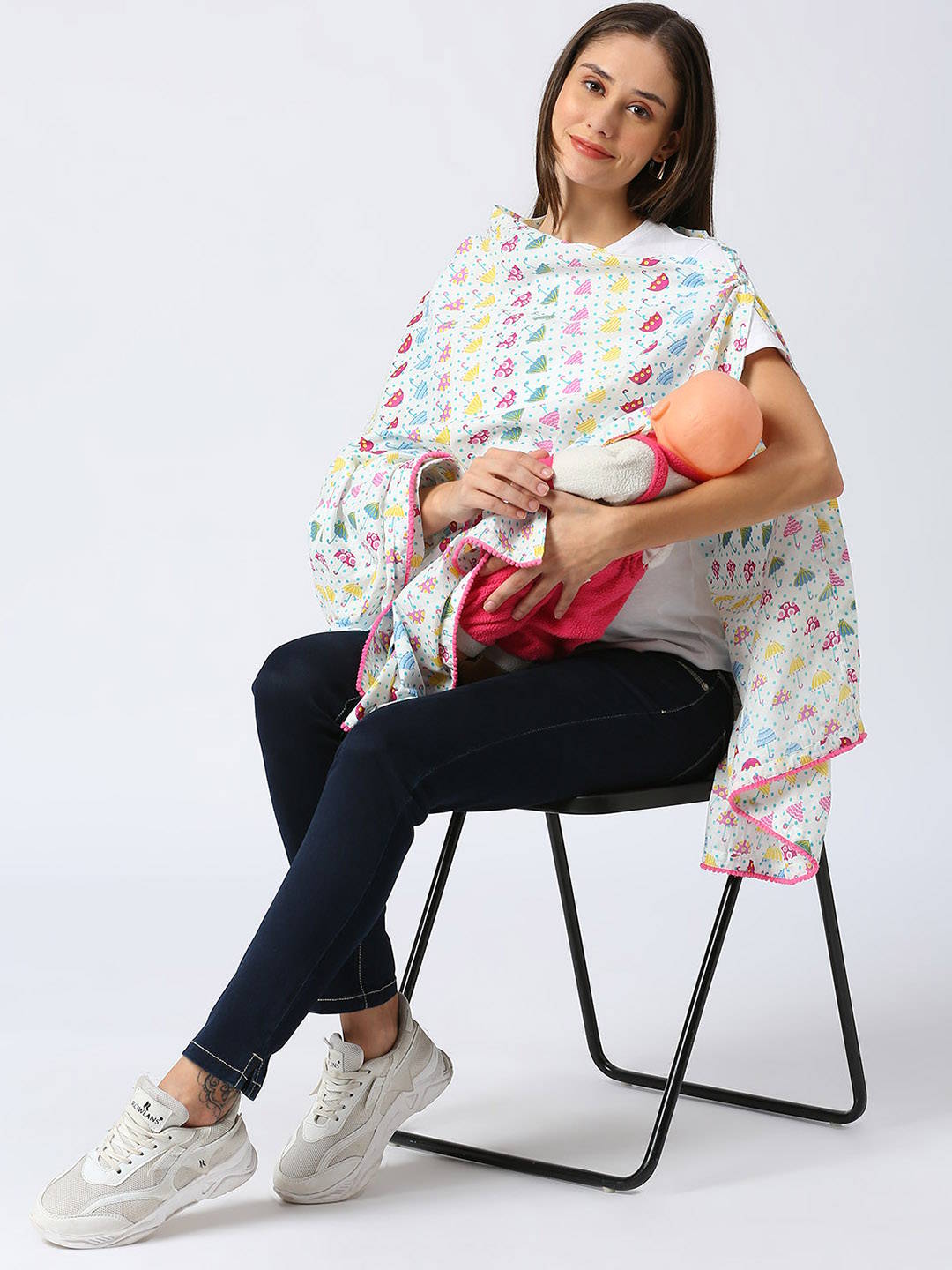 Multipurpose Nursing Cover Maternity Wear - White - Image 4