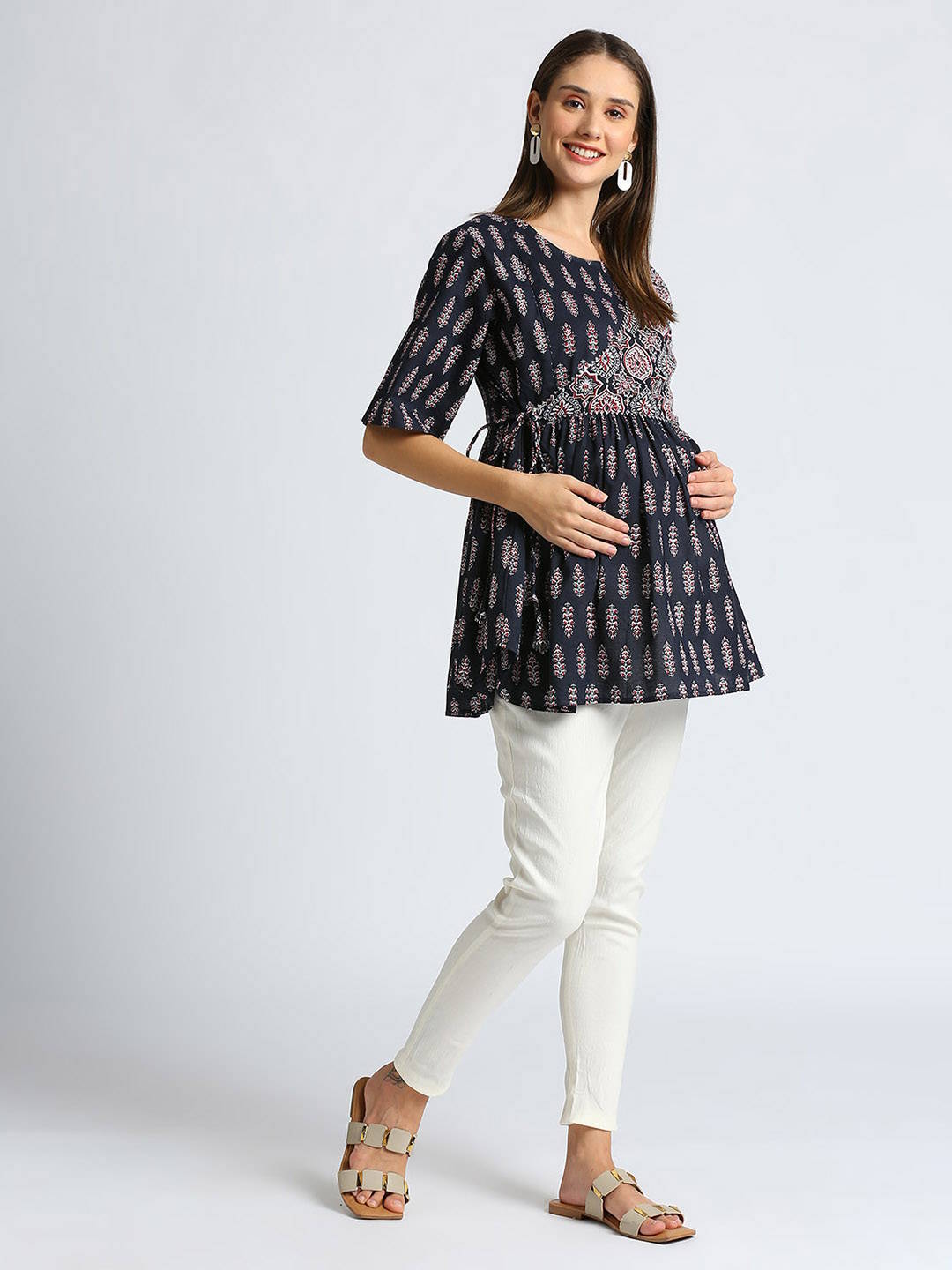 Cotton Maternity Top Maternity Top - Black - Image 2