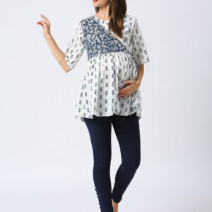 Cotton Maternity Top Maternity Top - White