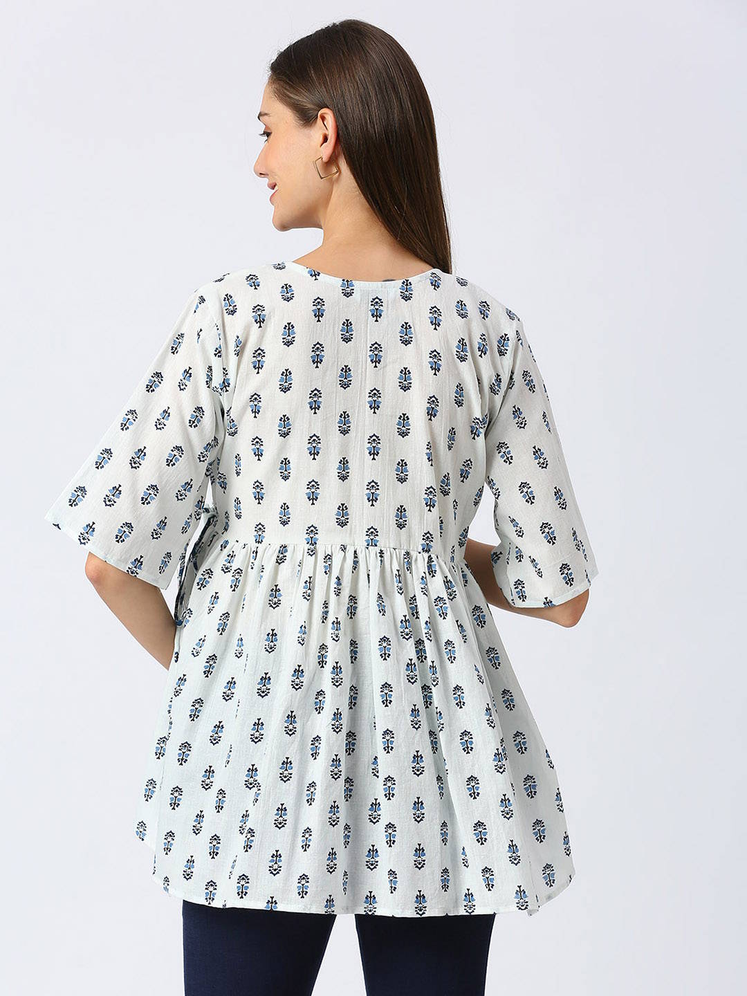 Cotton Maternity Top Maternity Top - White - Image 5