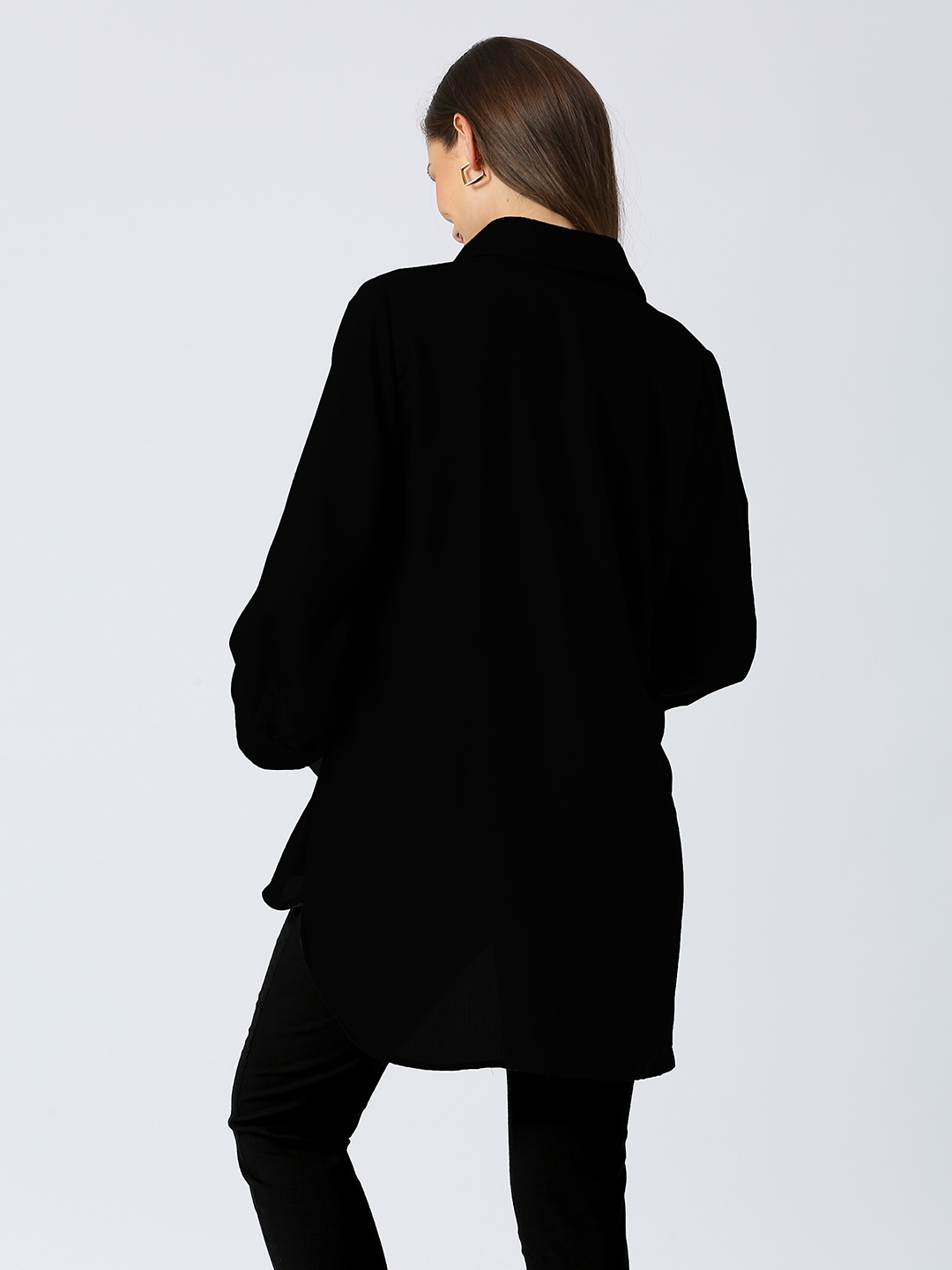 Rayon Casual Maternity Maternity Shirt - Black - Image 5