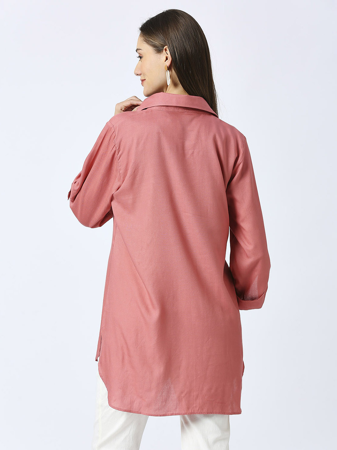 Rayon Casual Maternity Maternity Shirt - Black - Image 5