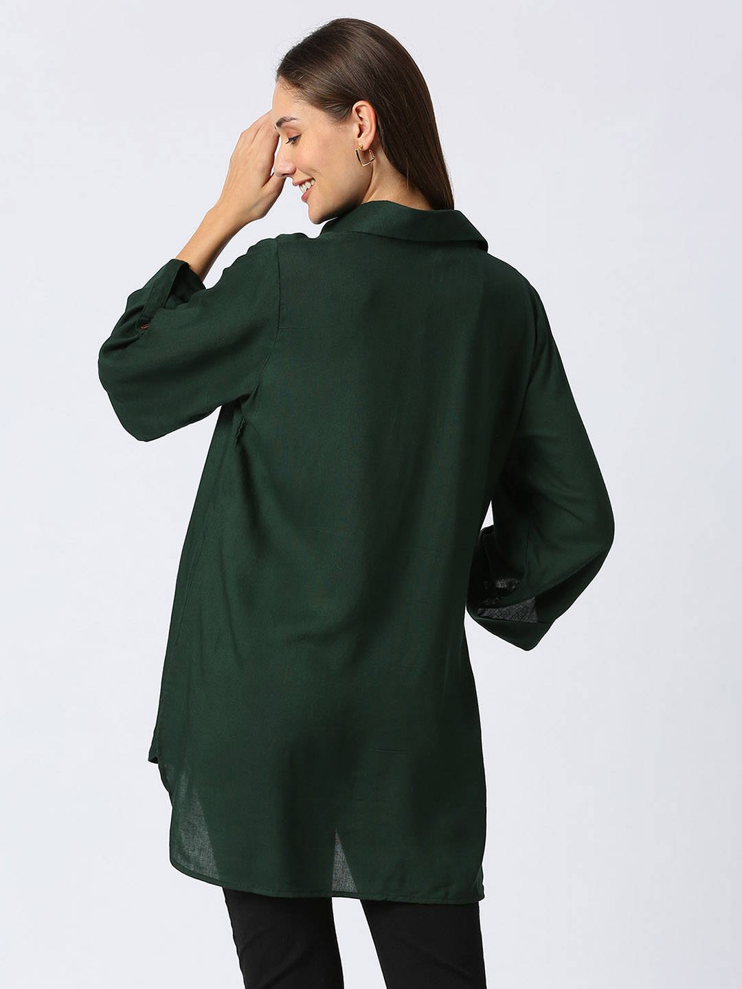 Rayon Casual Maternity Maternity Shirt - Green - Image 5