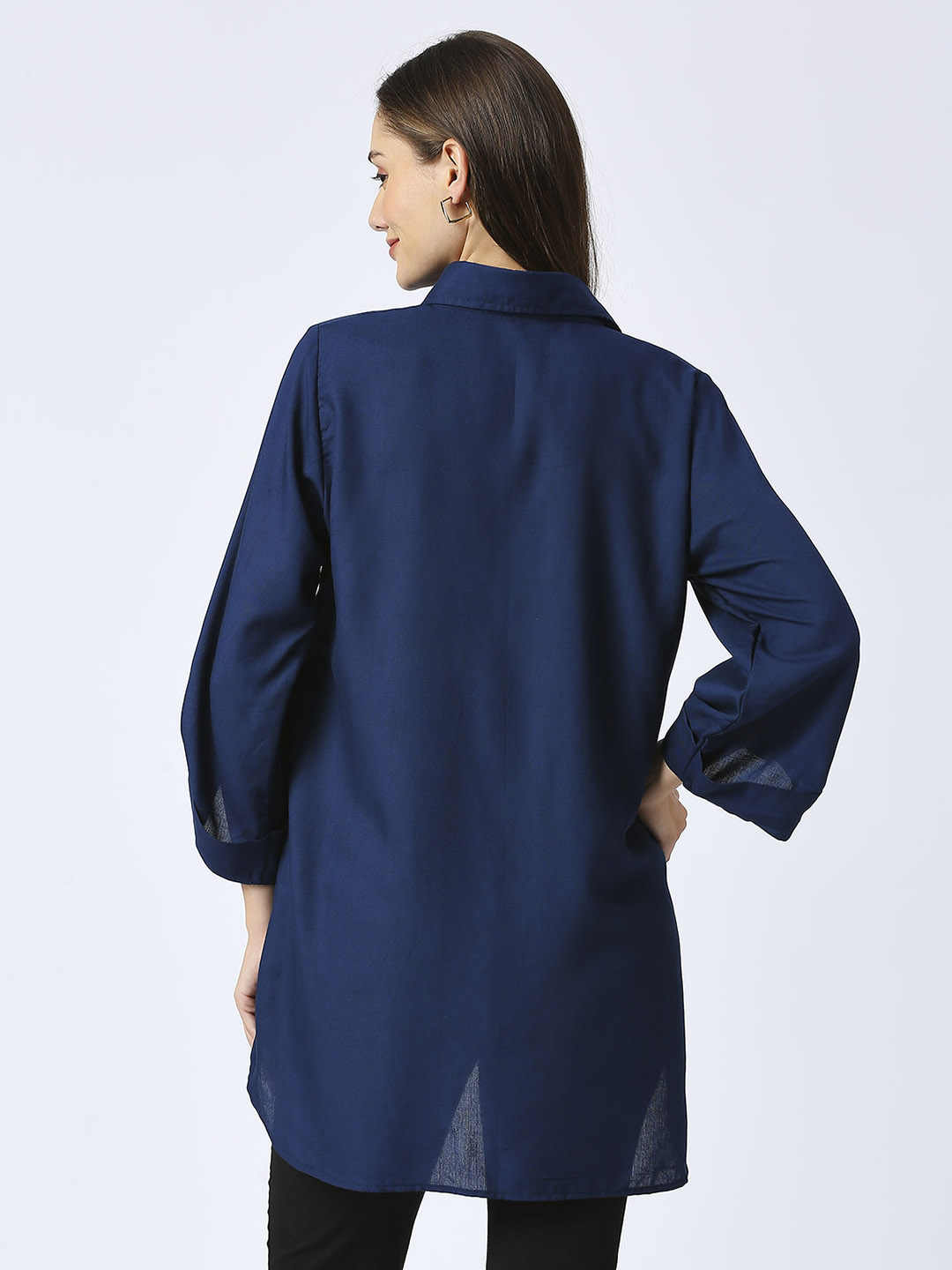 Rayon Casual Maternity Maternity Dress - Blue - Image 5