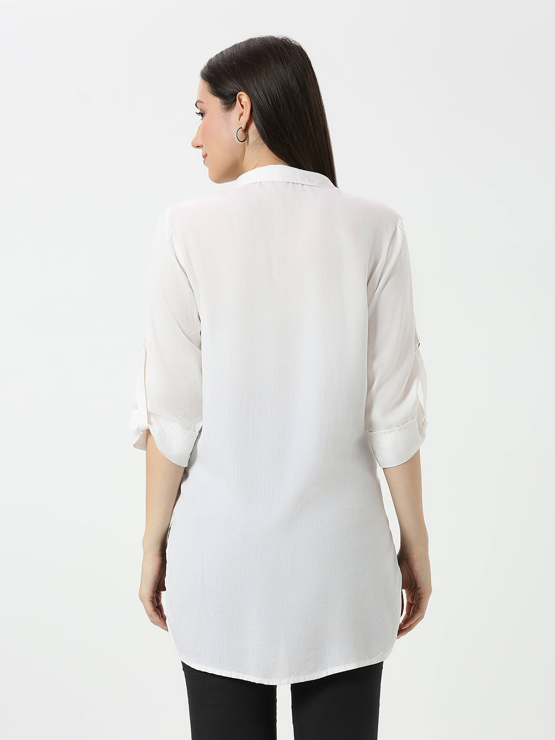 Rayon Casual Maternity Maternity Shirt - White - Image 5