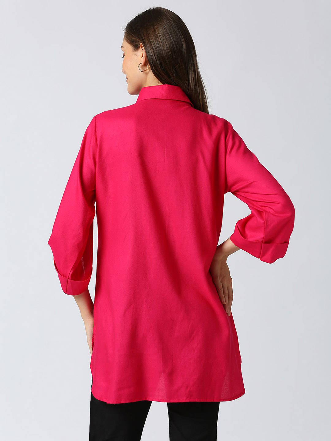 Rayon Casual Maternity Maternity Shirt - Pink - Image 5