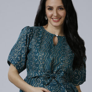 Womens Green Cotton Maternity Top - Green
