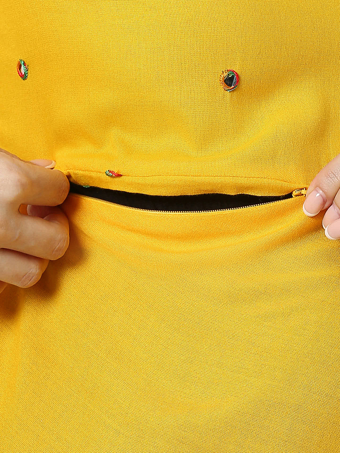Yellow Umbrellacut Rayon Maternity Top - Red - Image 4