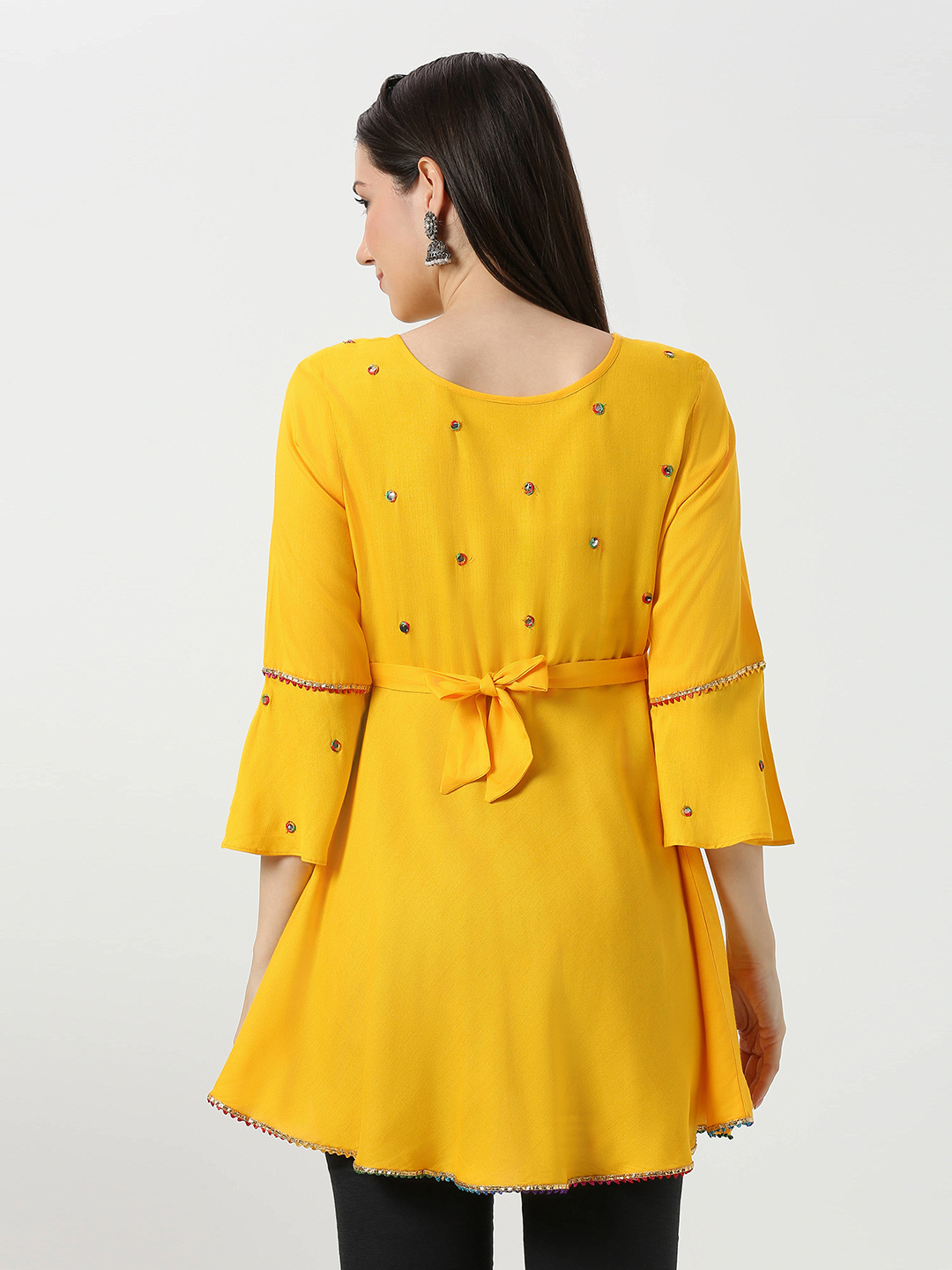 Yellow Umbrellacut Rayon Maternity Top - Red - Image 5